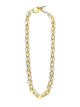 18K Plated Twisted Two Tone Necklace