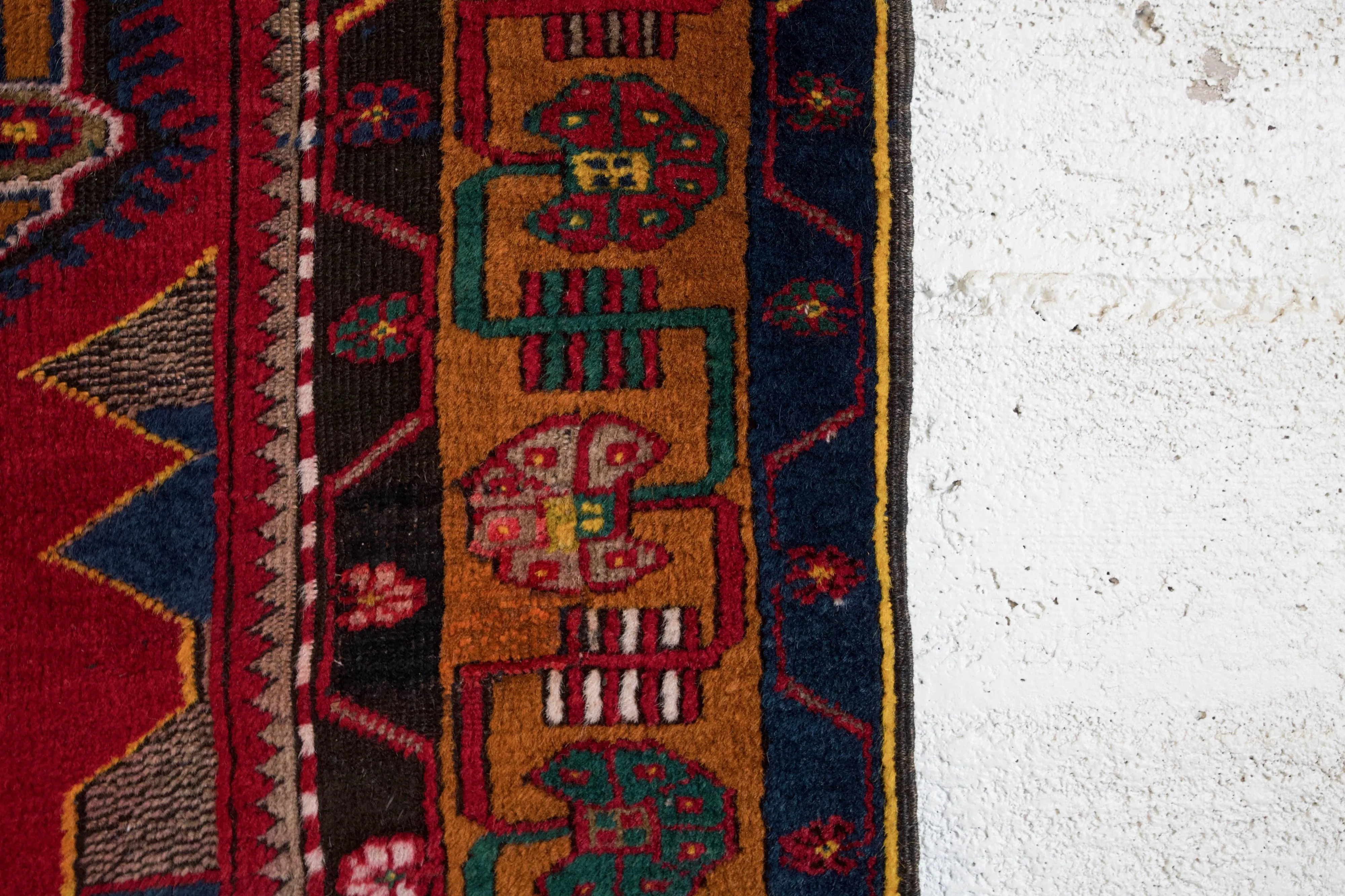 Antique Turkish Adana Yoruk Rug 3'8"x7'