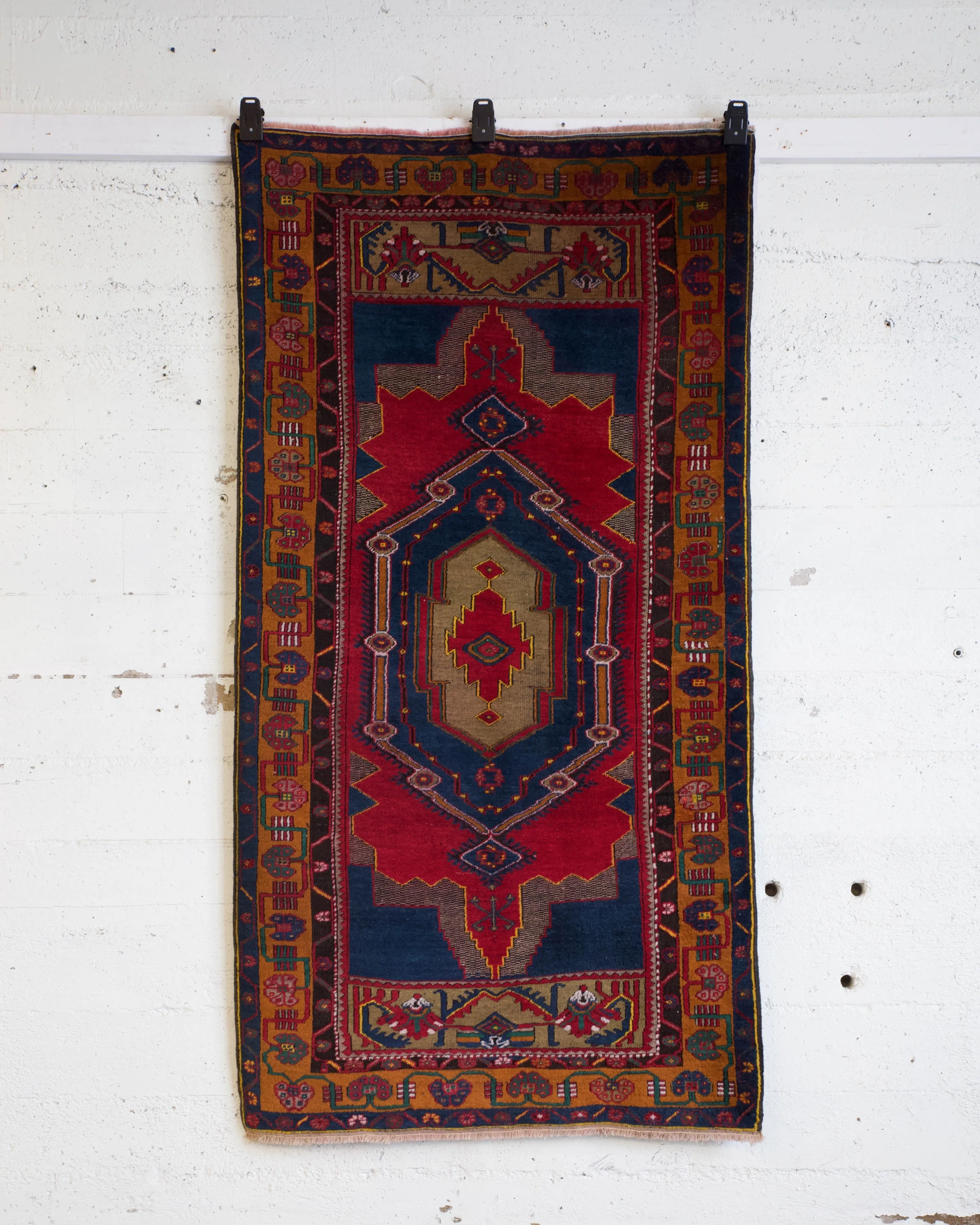 Antique Turkish Adana Yoruk Rug 3'8"x7'