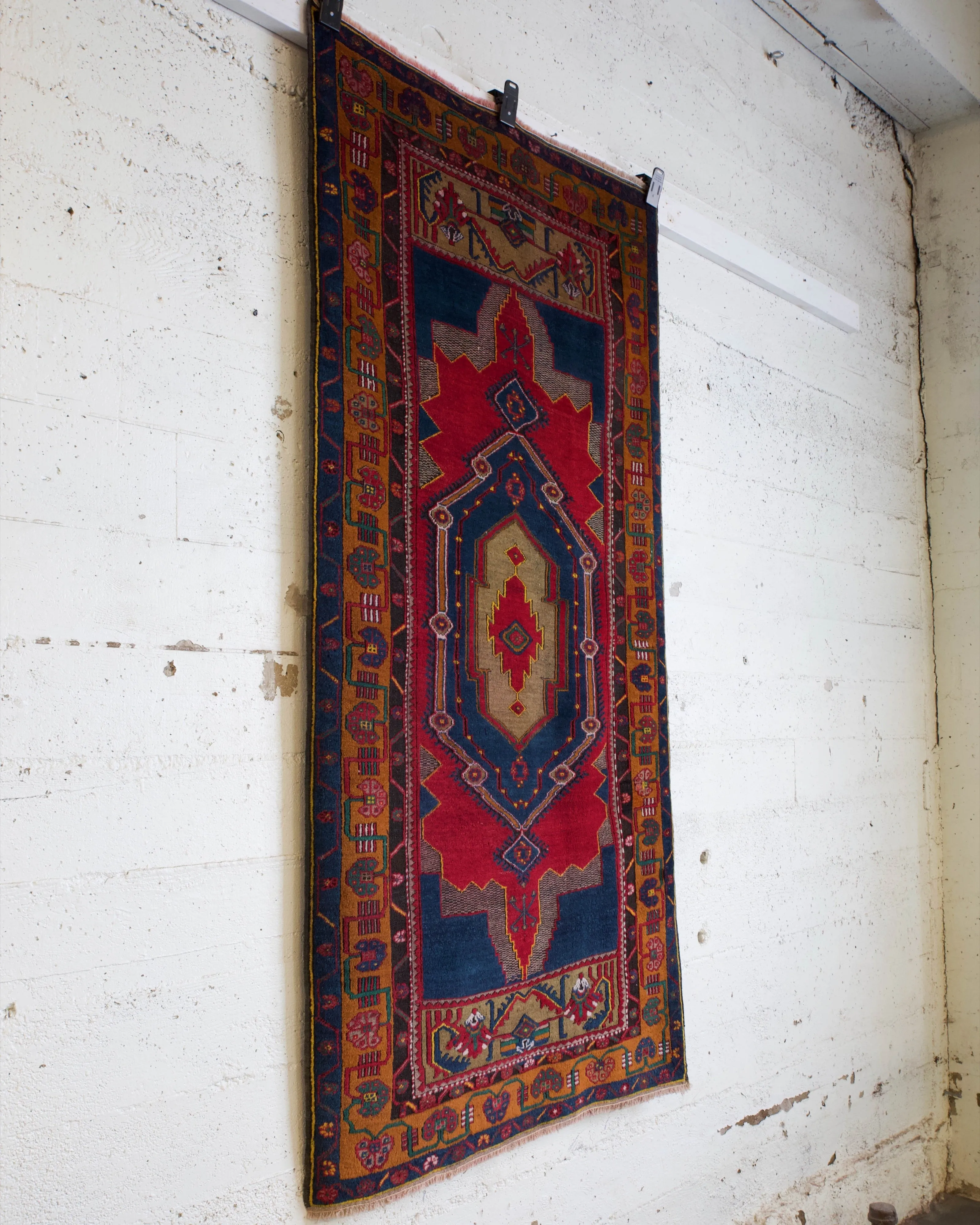 Antique Turkish Adana Yoruk Rug 3'8"x7'