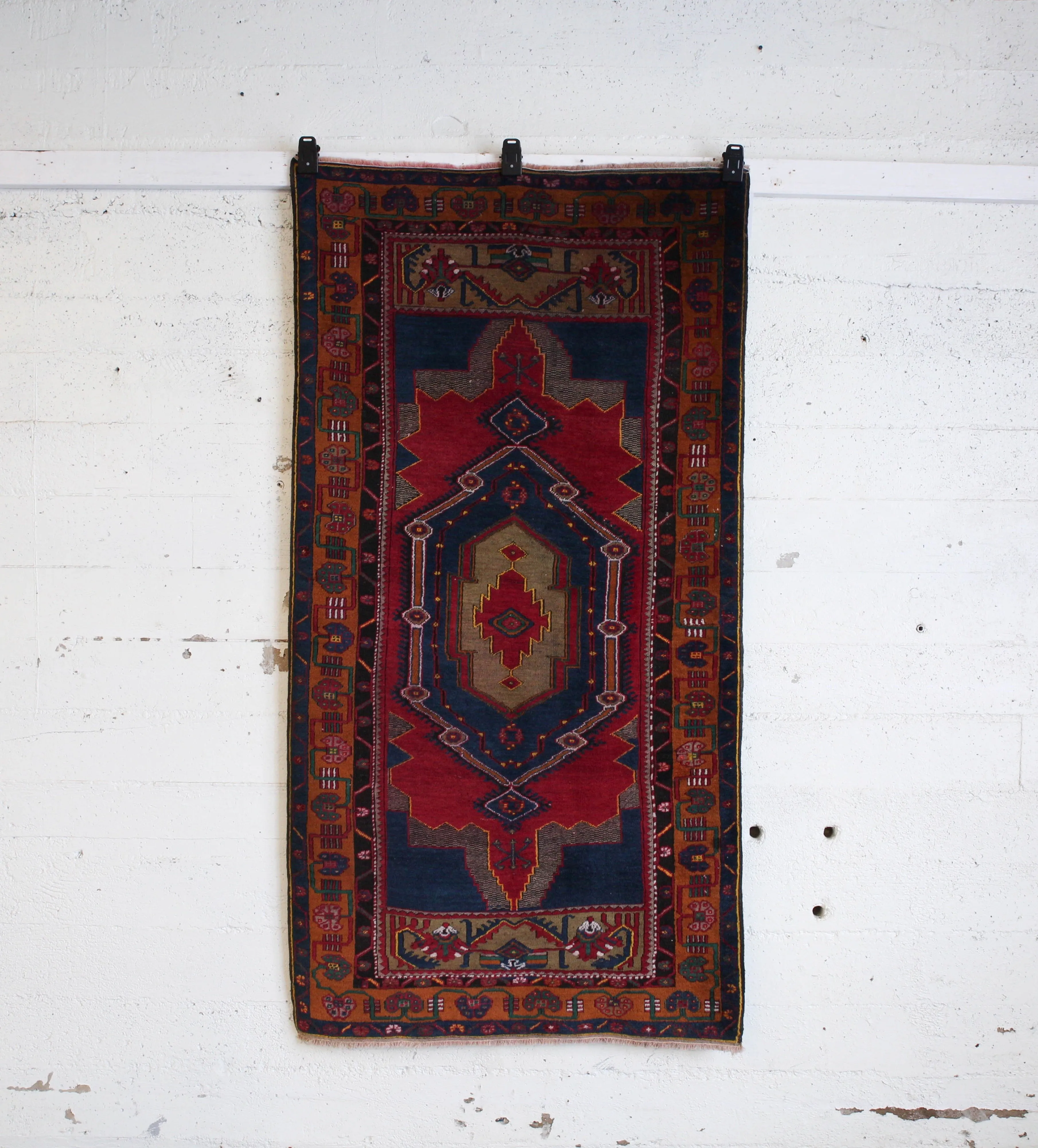Antique Turkish Adana Yoruk Rug 3'8"x7'