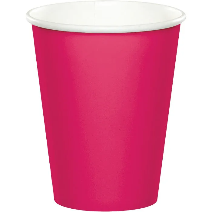 Bulk Hot Magenta 9 oz Hot & Cold Paper Cups (240 per Case)