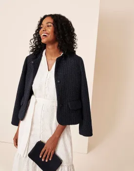 Crew Clothing Textured Collarless Jacket