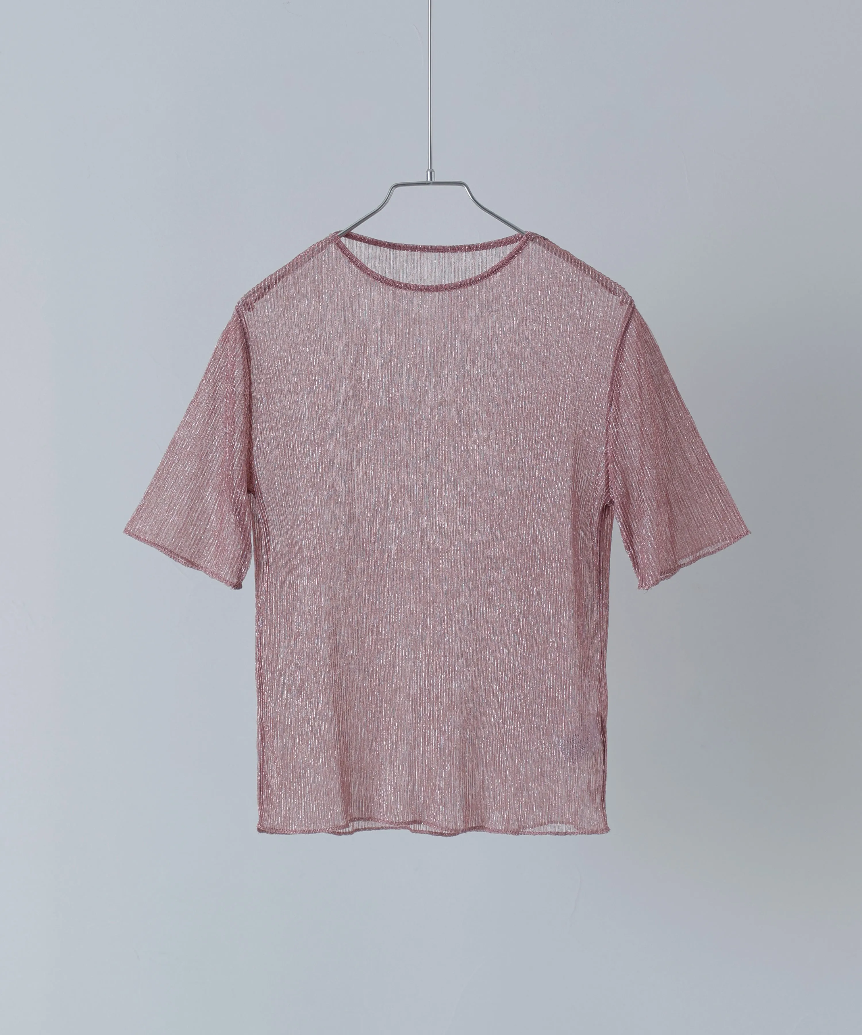 Lame sheer pleats tops