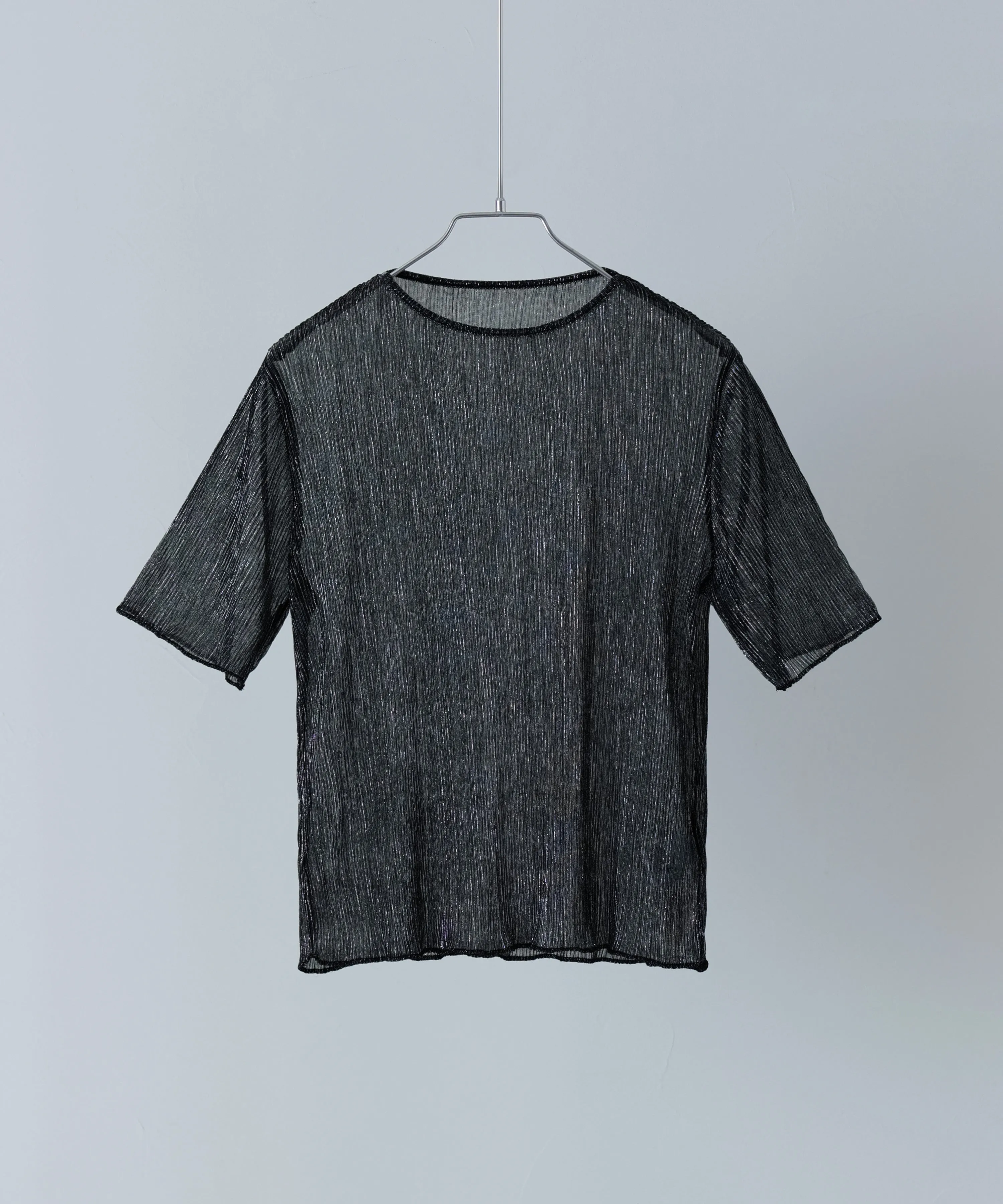 Lame sheer pleats tops