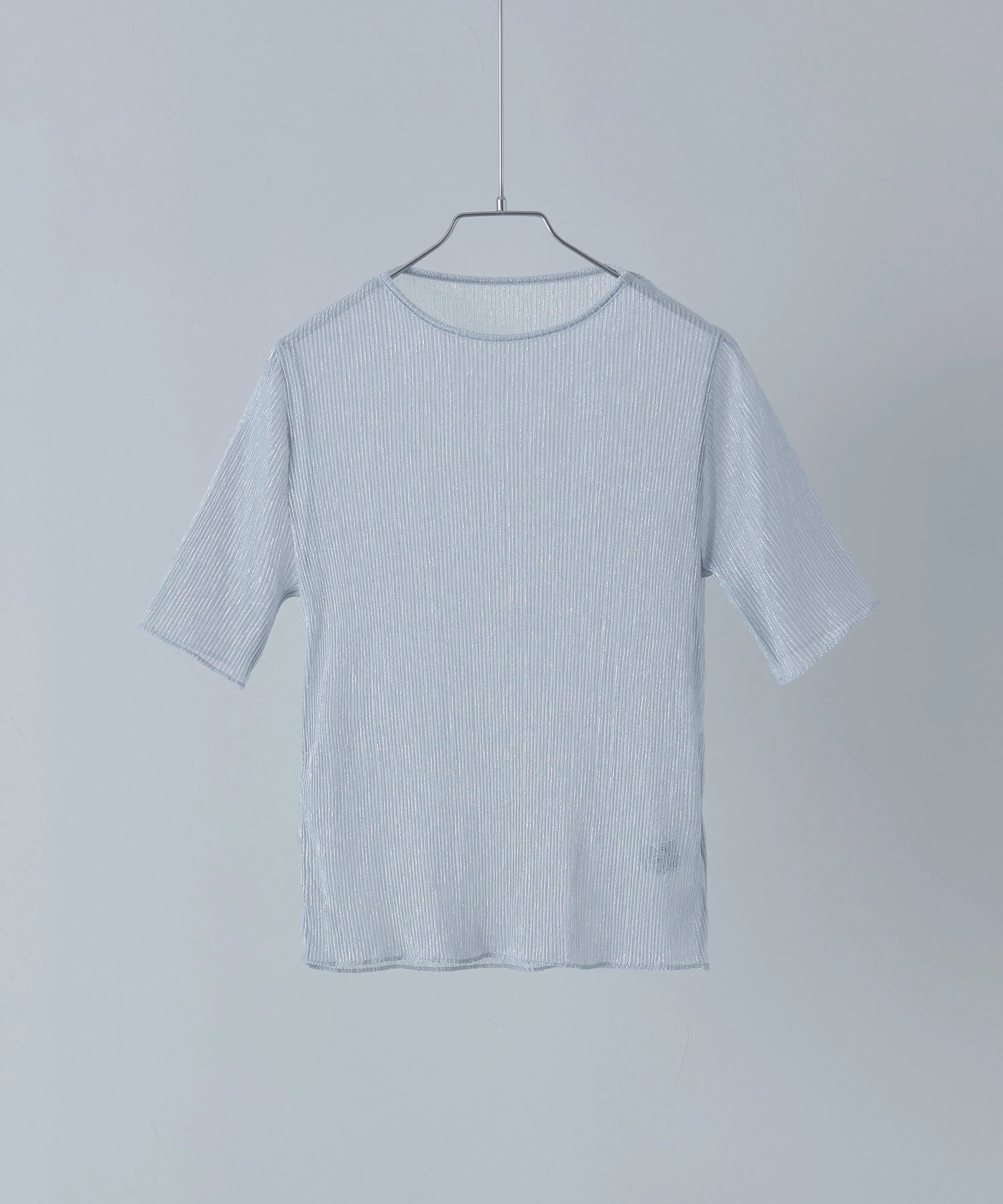 Lame sheer pleats tops