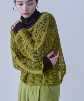Mesh Shirring Sleeve Tops