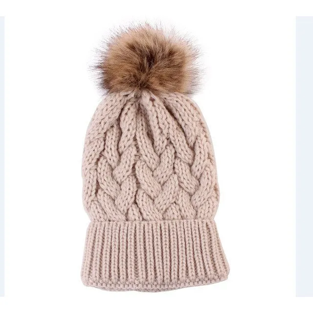 Mother & Baby Winter Warm Hats Set