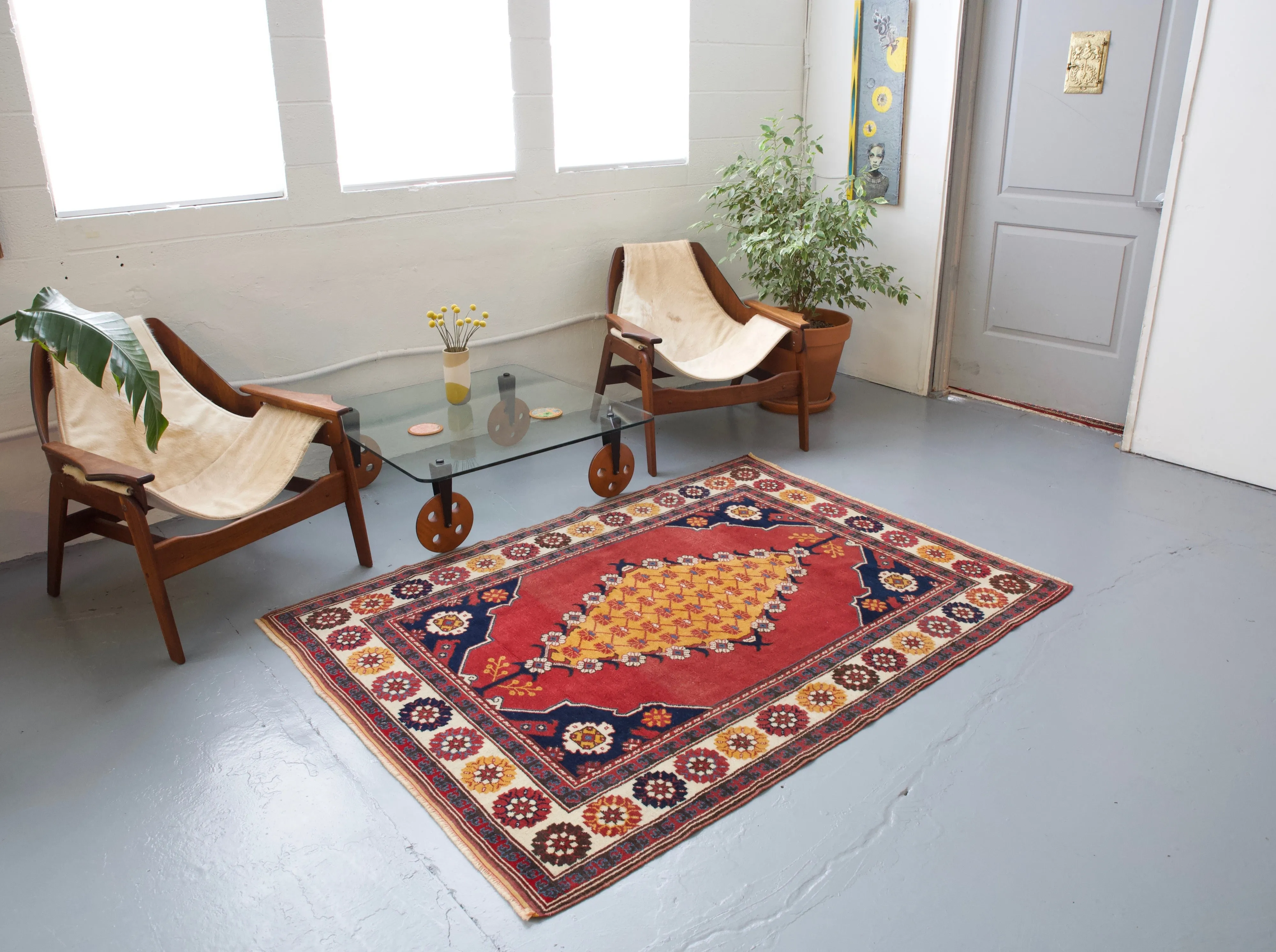 Old Turkish Aegean Dazkiri Rug