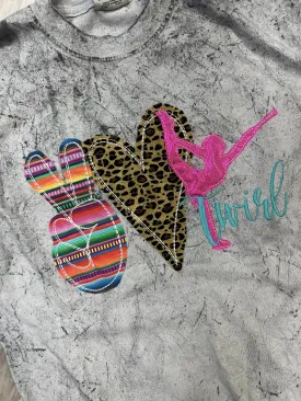 Peace, Love, Twirl on Crackle Style
