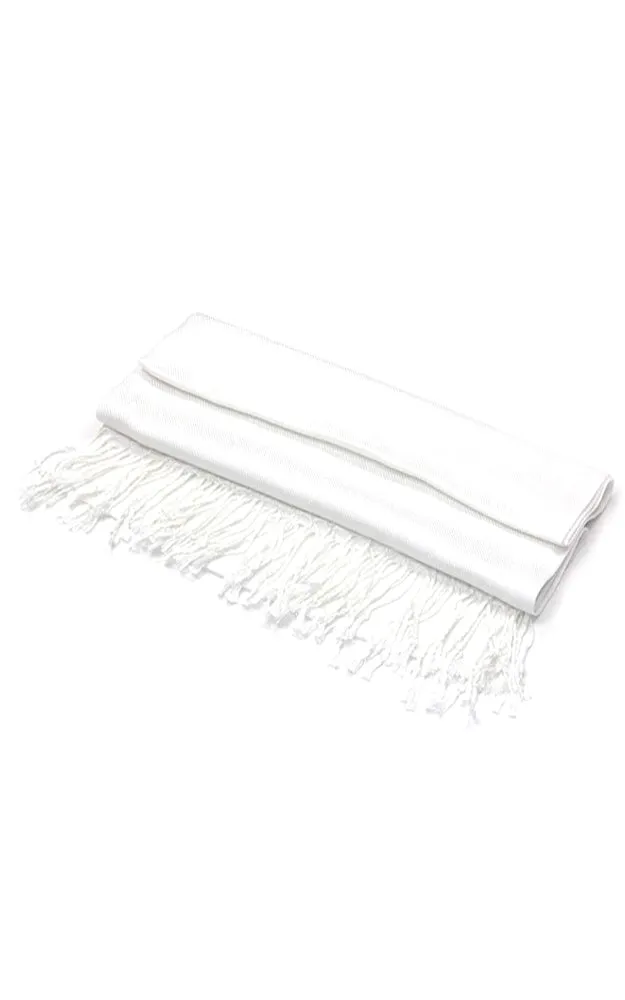 PP001-02 White Pashmina Scarf