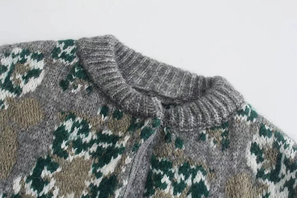 Pre Order:  Floral Jacquard Knitted Jacket