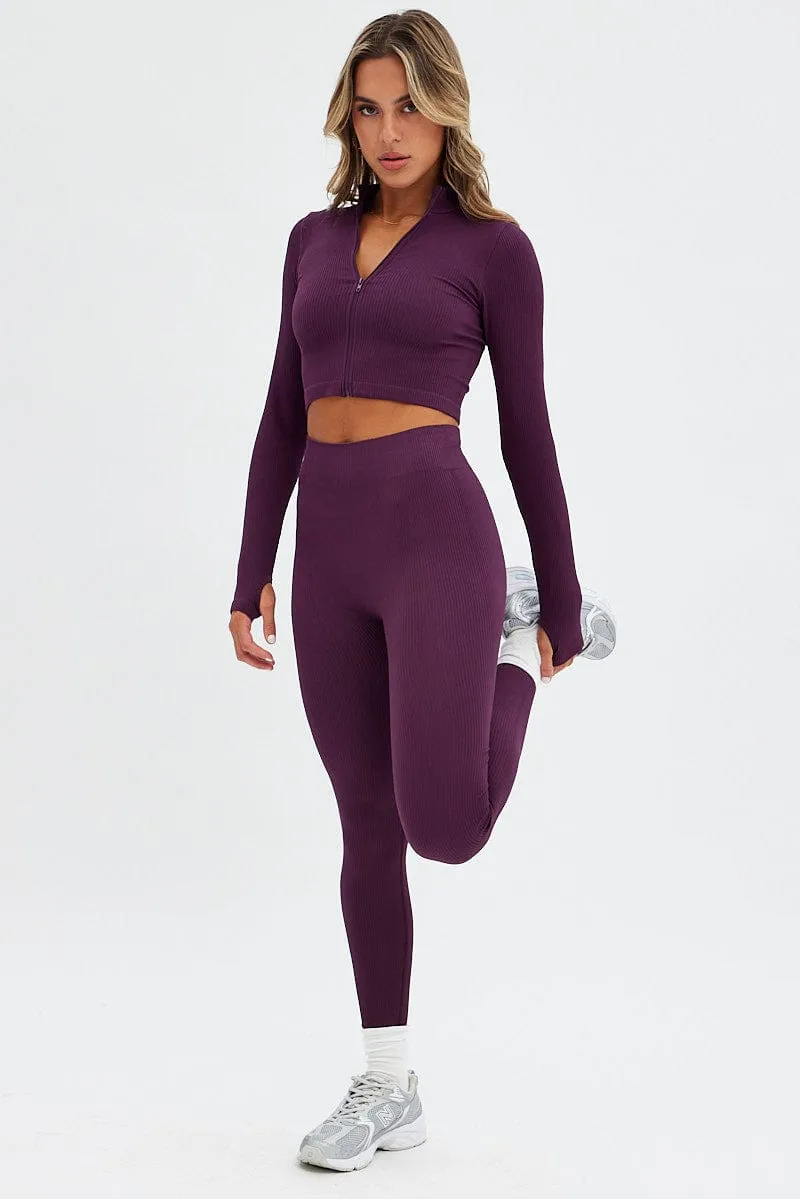 Purple Leggings Seamless Activewear