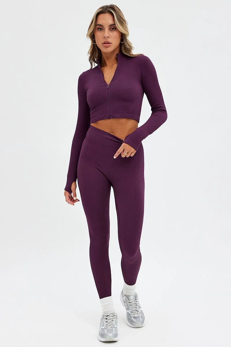 Purple Leggings Seamless Activewear
