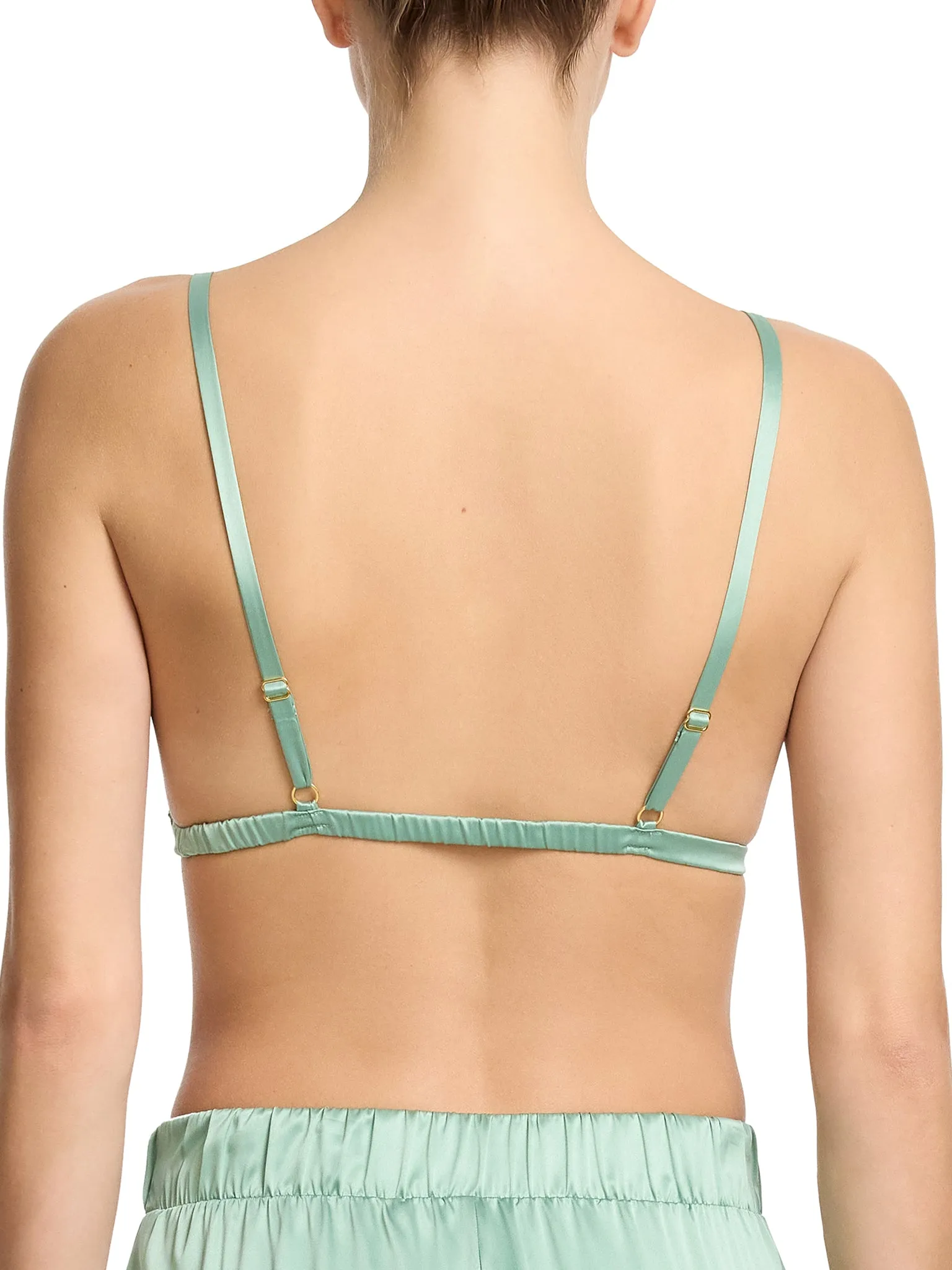 Satin Sleep Fashion Bralette Green Tea Sale