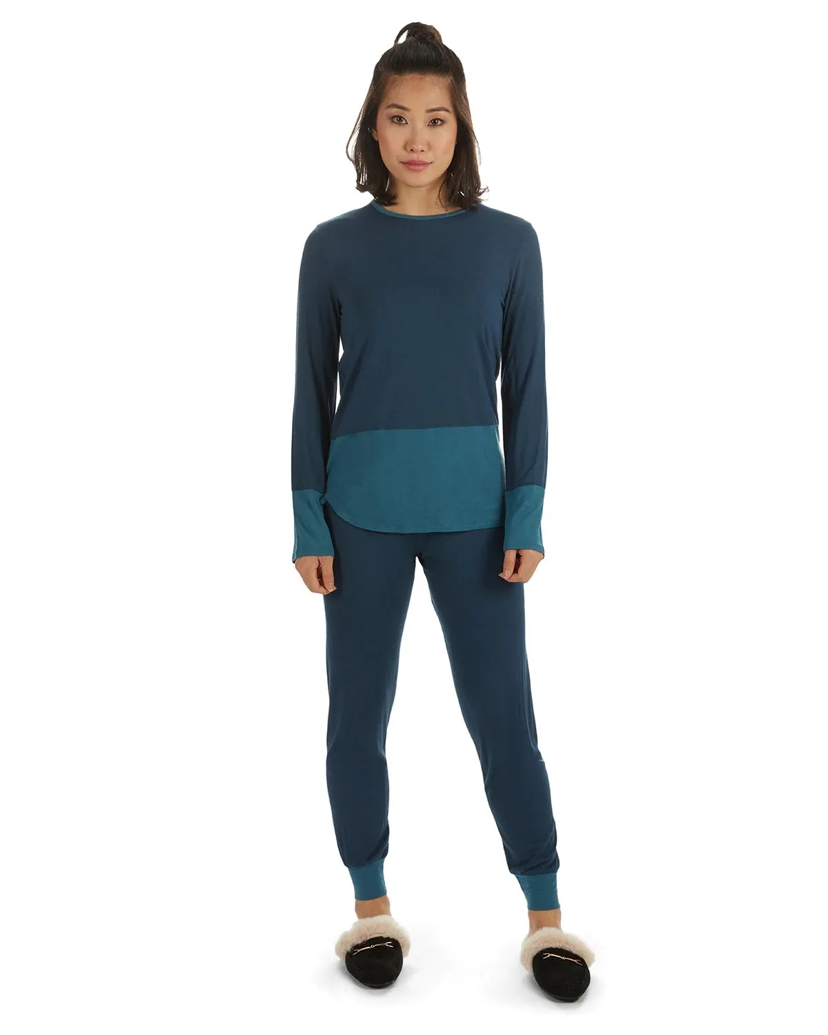 TWO TONE 2 PIECE PAJAMA SET