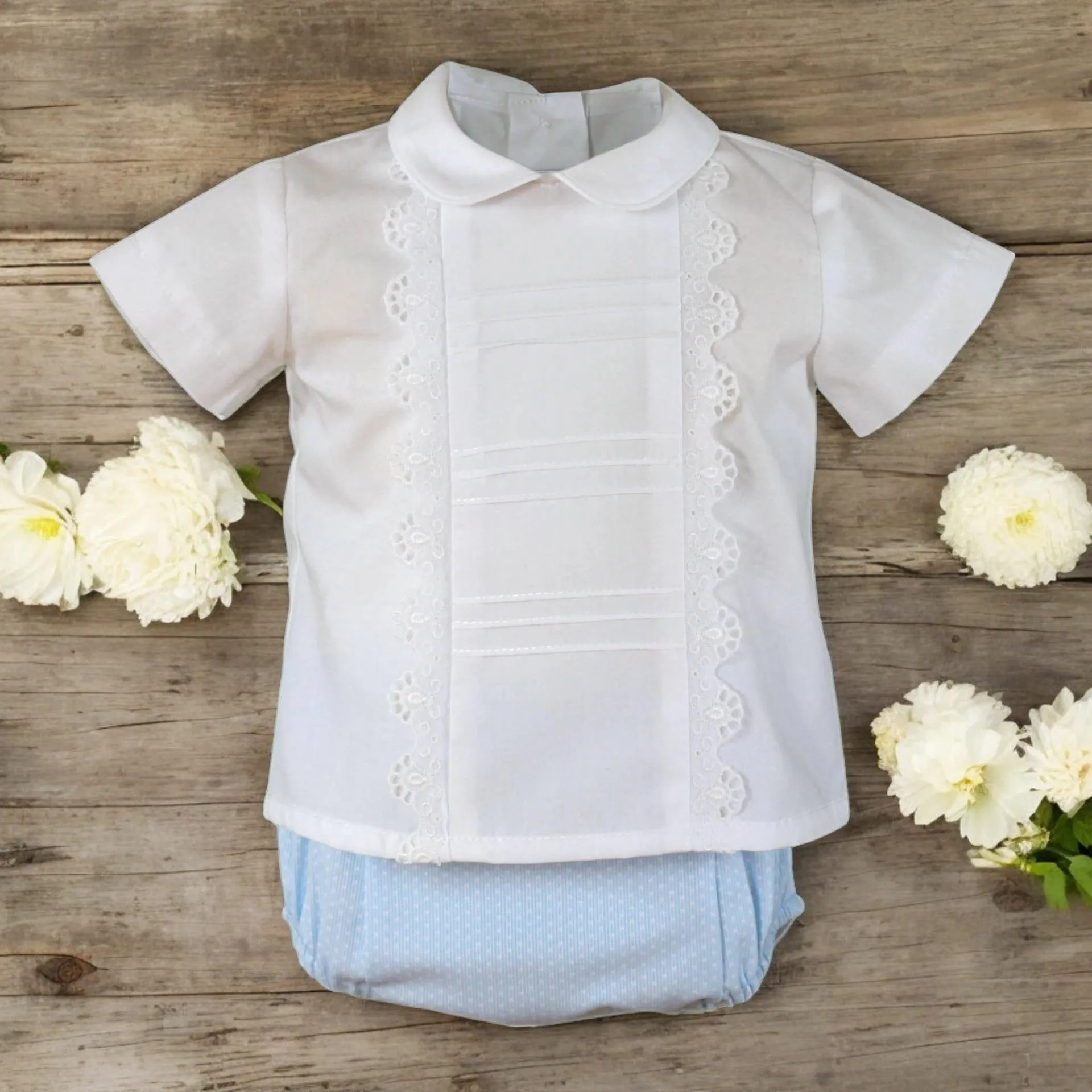 White & Blue Shirt & Jam Pants